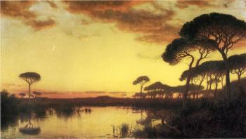William Stanley Haseltine : Sunset Glow Roman Campagna